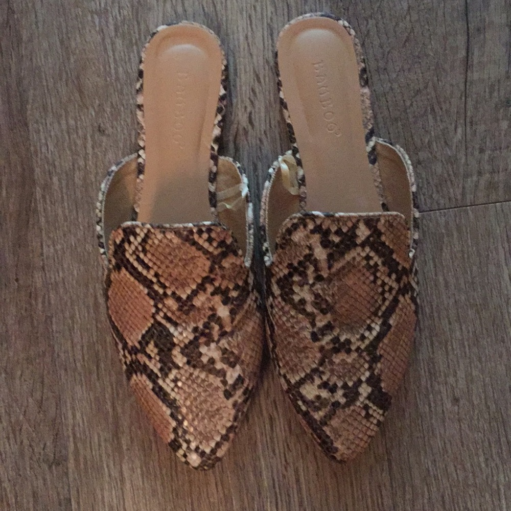 Snake print loafers